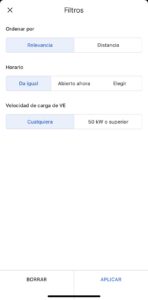puntos de recarga google maps
