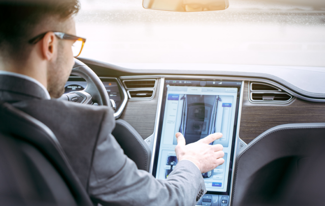 Aplicação no interior do carro